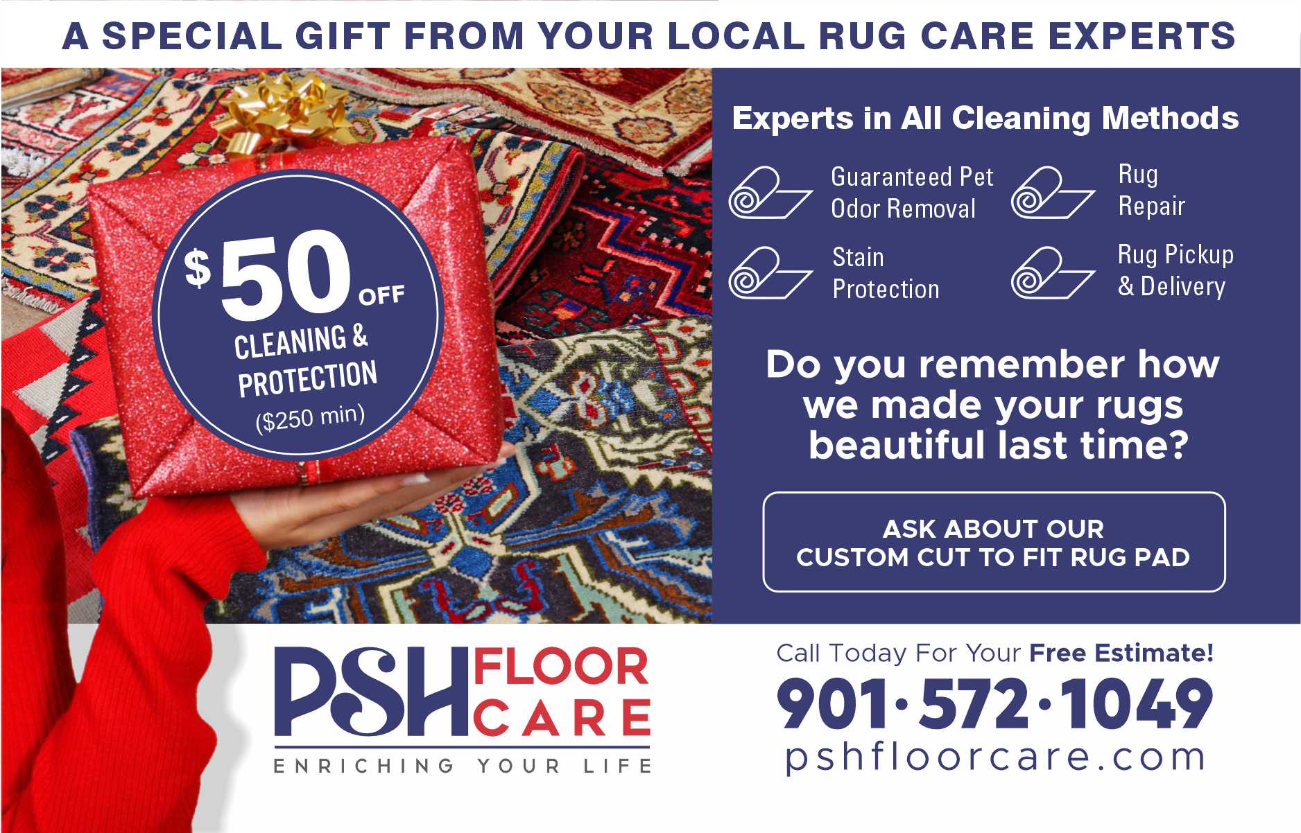 April Specials for PSH Floorcare - Rug Cleaning and Protection