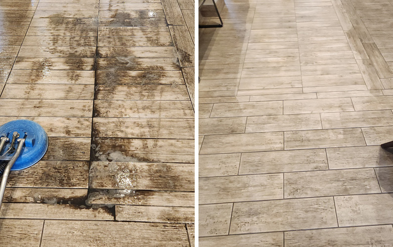 Dirt Tile floors before and after